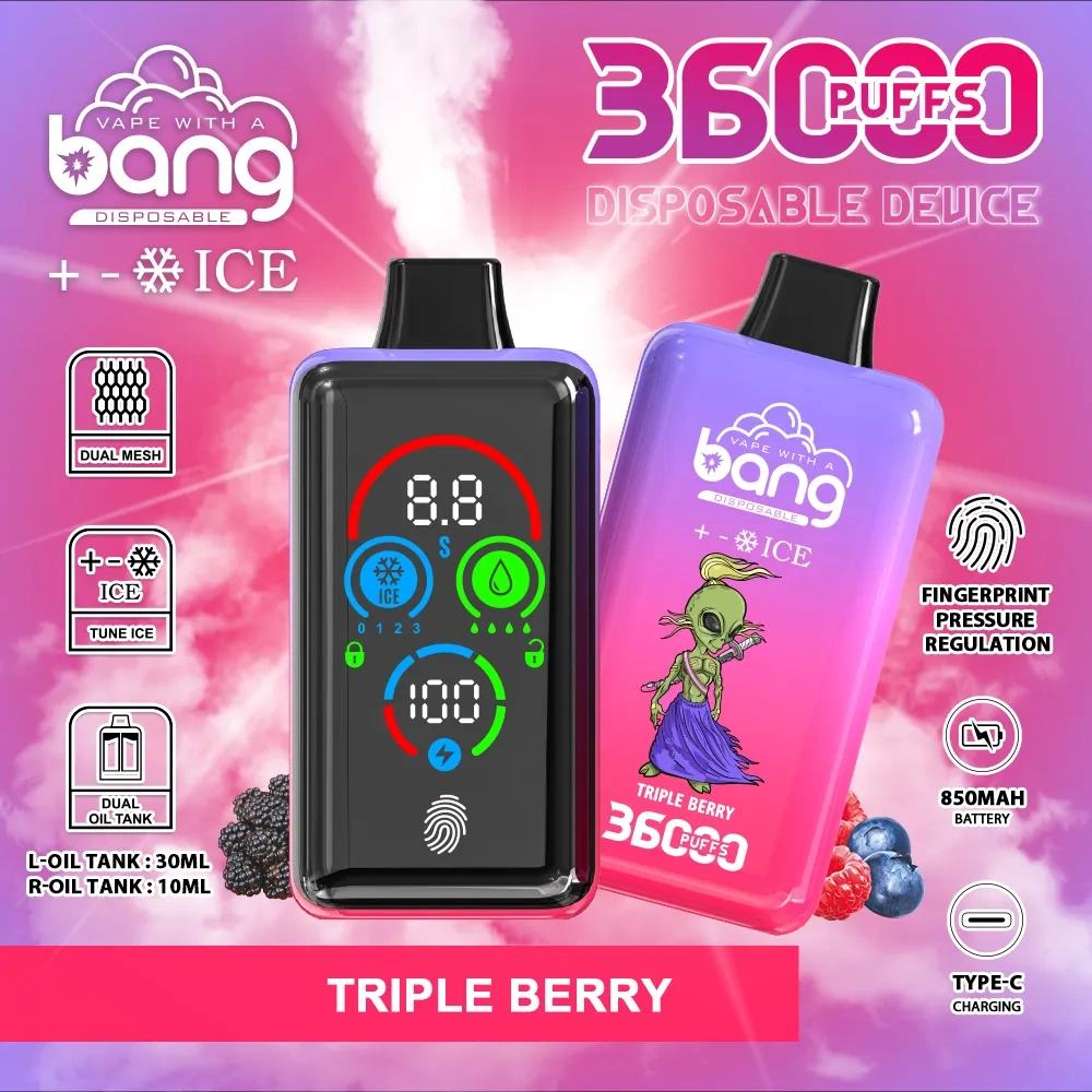 Bang 36000 36k Ice Adjustable Disposable Vape With Screen Display Factory Direct Sale 4.7 (22)