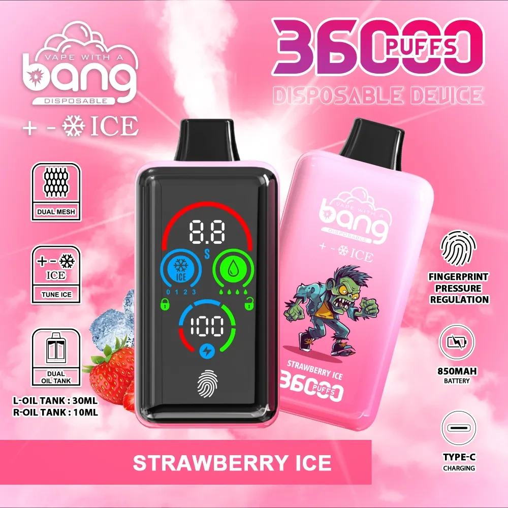 Bang 36000 36k Ice Adjustable Disposable Vape With Screen Display Factory Direct Sale 4.7 (22)
