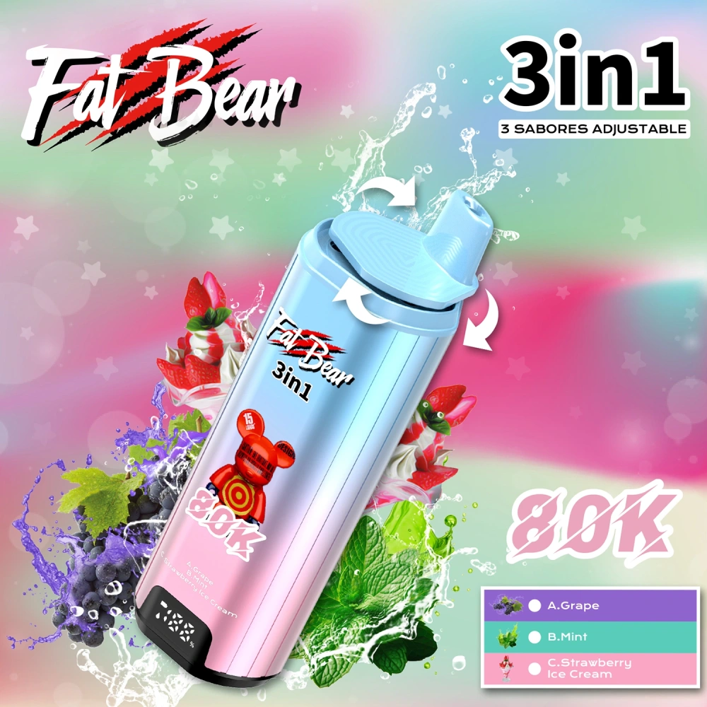 Fat Bear Triple 3 in 1 Grape ice + Mint+ Strawberry lceCream flavors