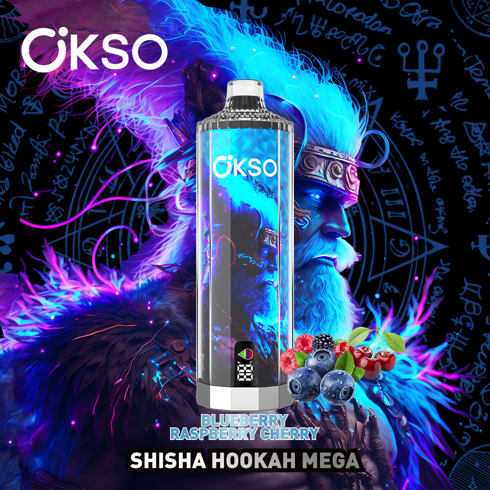 OKsO Shisha Hookahmega 50k Disposable Vape Blueberry Raspberry Cherry路2% nicotine