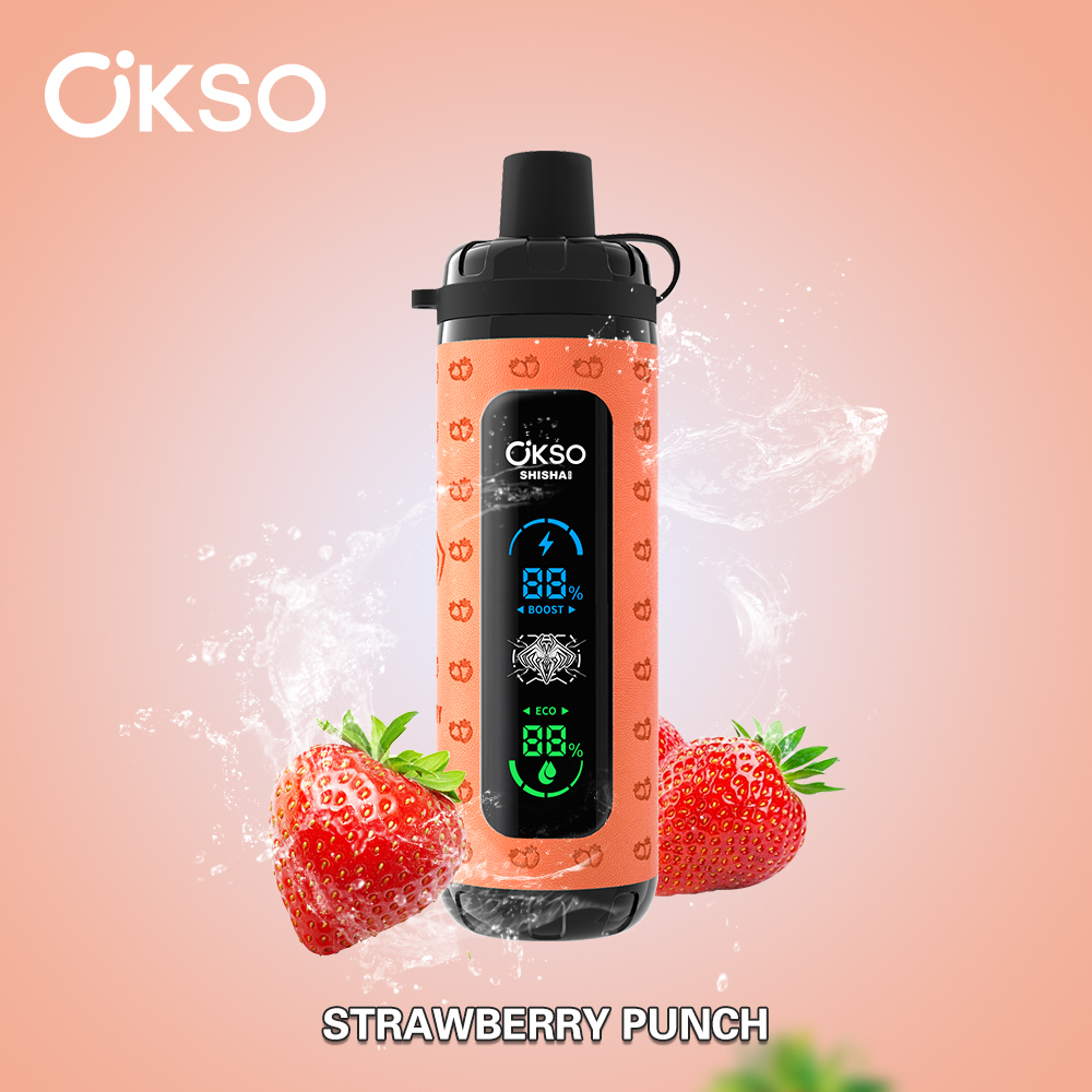 OKso Shisha Max 40k Disposable Vape 40000 Puffs Strawberry Punch路2% Nicotine