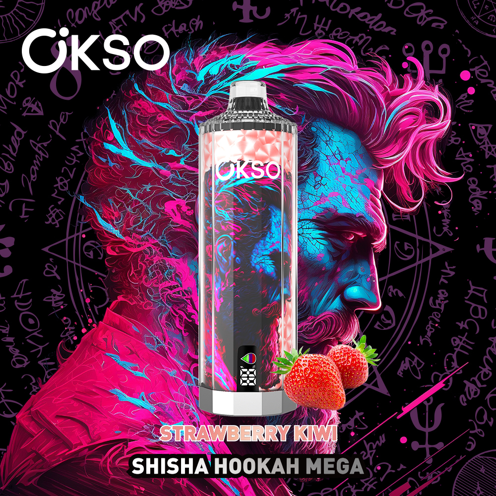 OKsO Shisha Hookahmega 50k Disposable Vape Strawberry Kiwi路2% nicotine