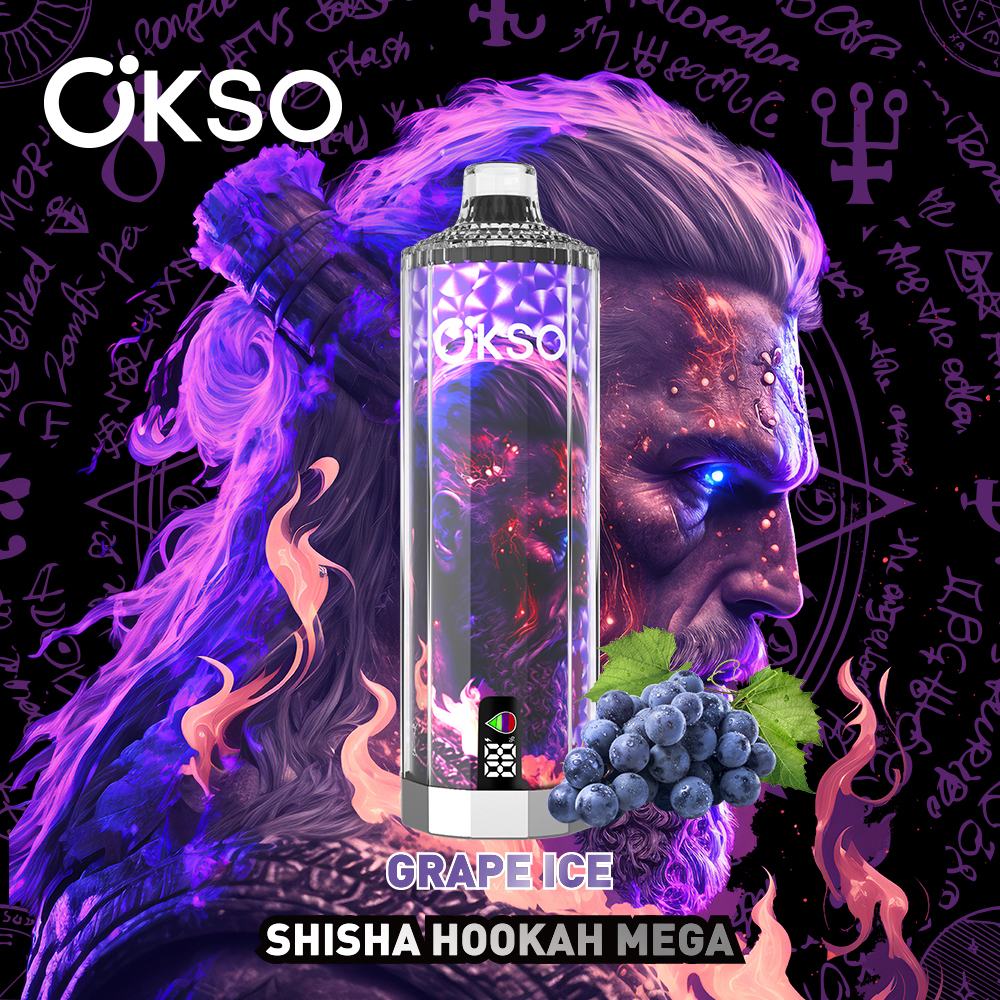 OKsO Shisha Hookahmega 50k Disposable Vape Grape Ice路2% nicotine