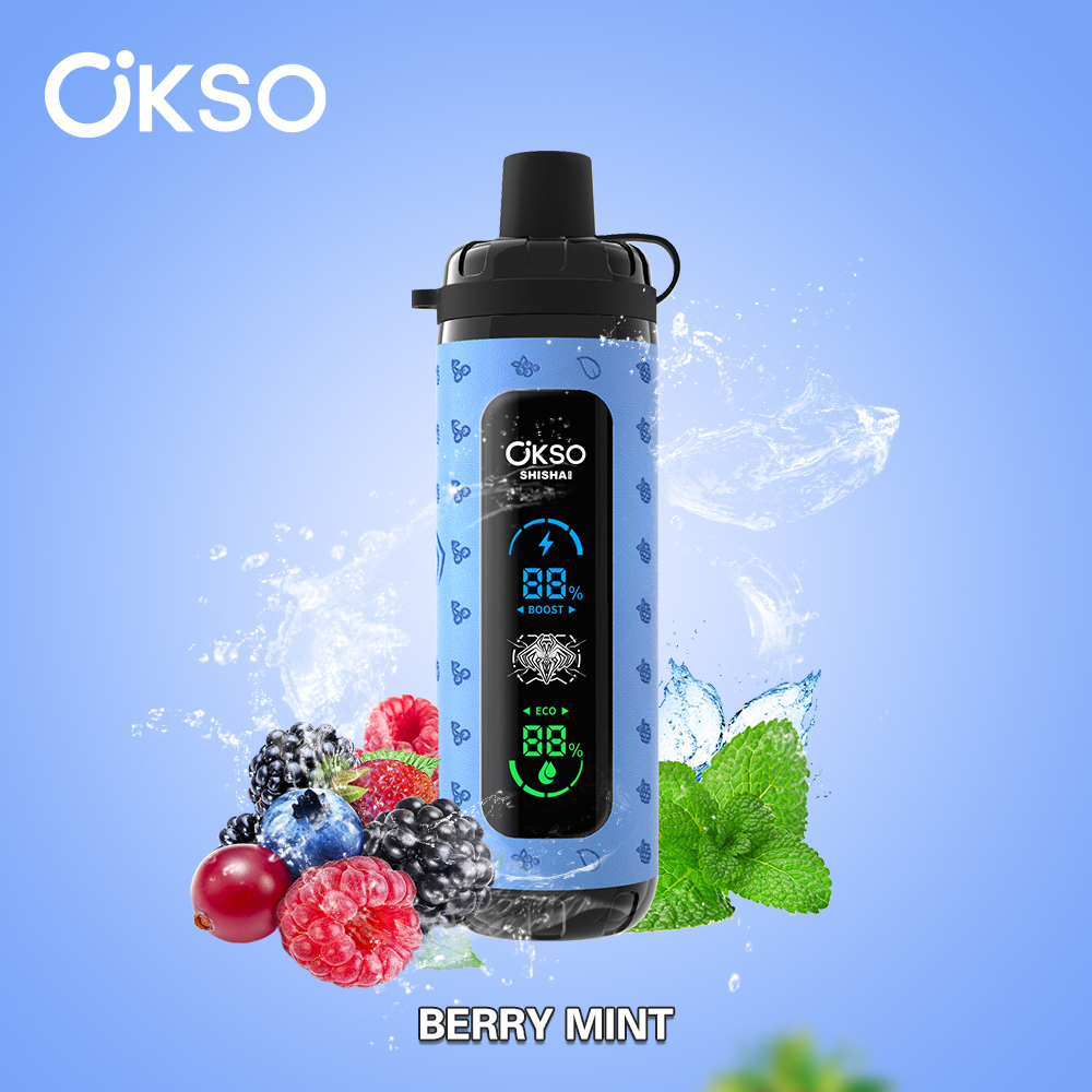 OKso Shisha Max 40k Disposable Vape 40000 Puffs Berry Mint-2% Nicotine