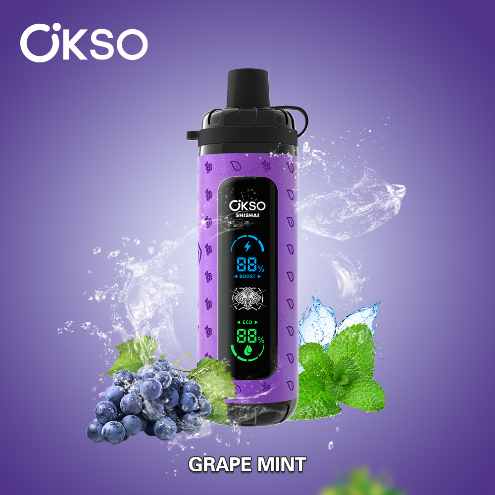 OKso Shisha Max 40k Disposable Vape 40000 Puffs Grape Mint路2% Nicotine