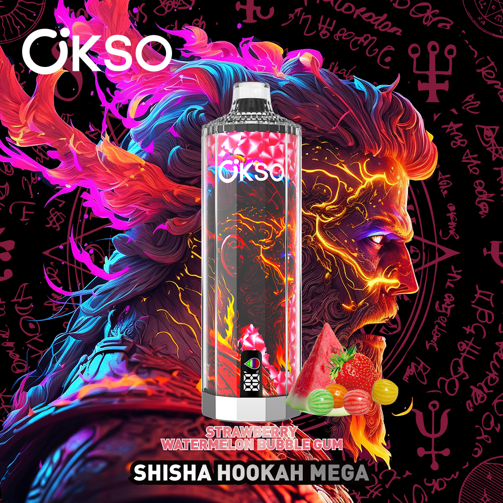 OKsO Shisha Hookahmega 50k Disposable Vape Strawberry Watermelon Bubblegum路2% nicotine