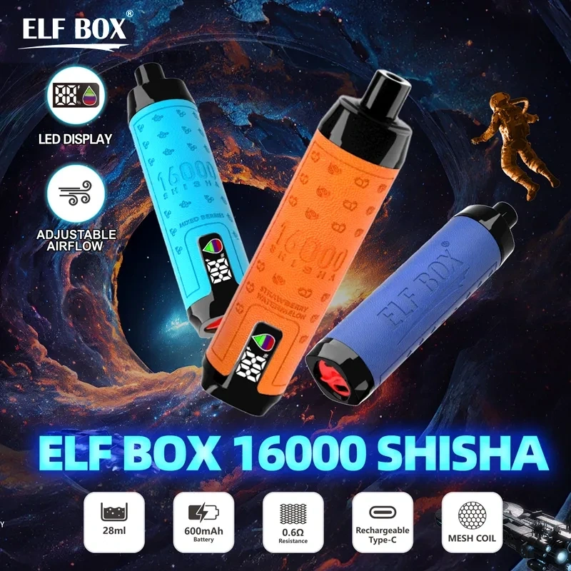 ELF BOX 16000 16K Puffs Shisha Leather Wrapping Disposable Vape