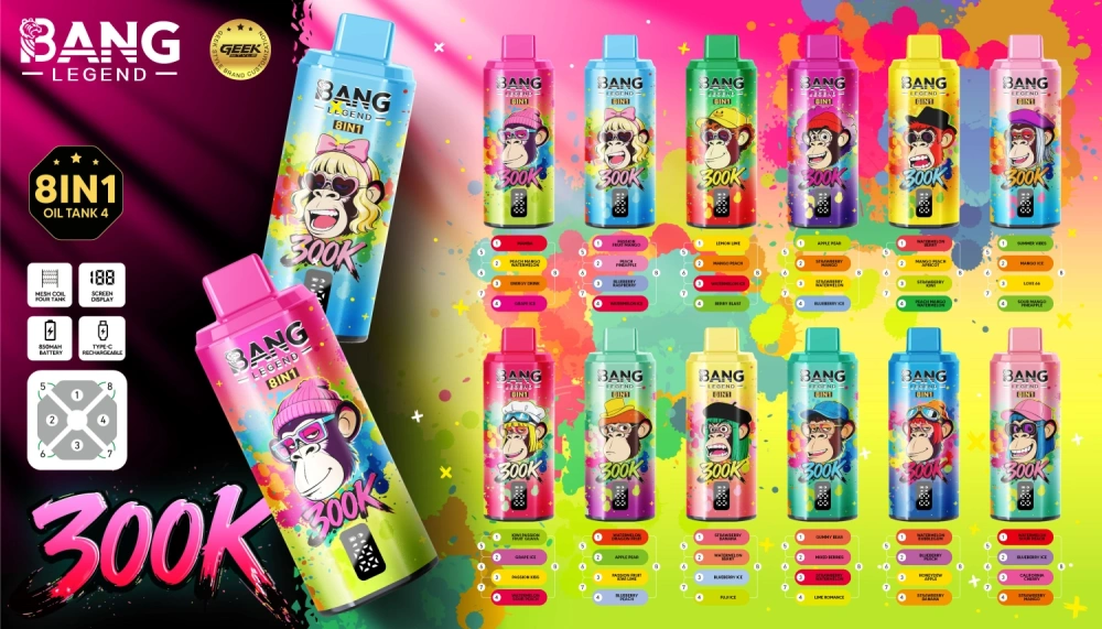 Bang Legend 8 In 1 Flavors 300K Disposable Vape