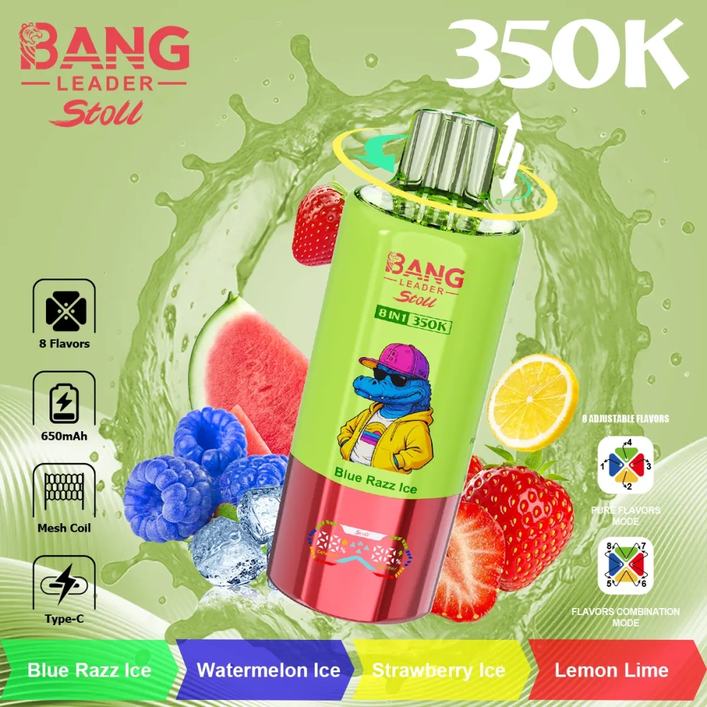 Bang Leader Stoll 350K disposable vape | 8 in 1 Flavors 350000 Puffs