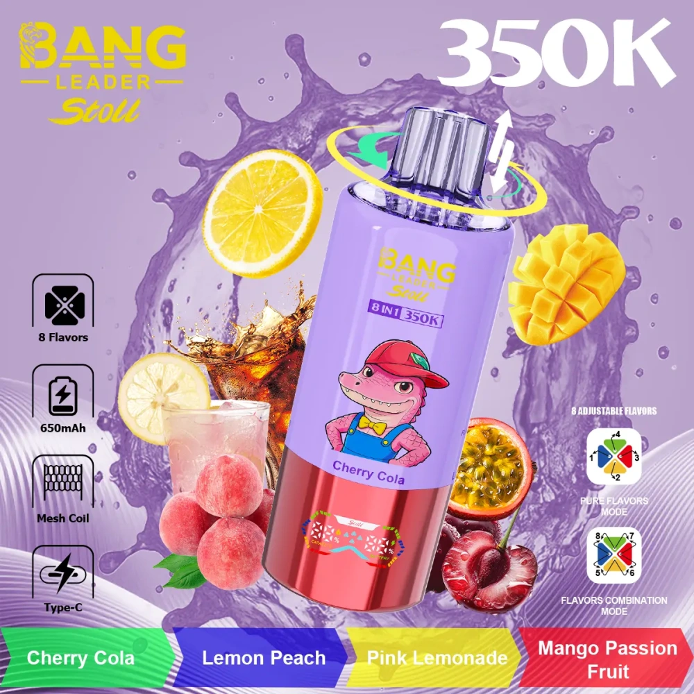 Bang Leader Stoll 350K disposable vape | 8 in 1 Flavors 350000 Puffs