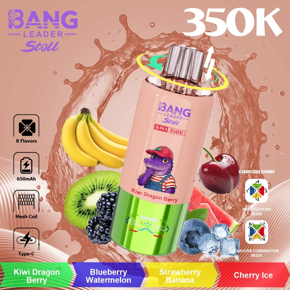 Bang Leader Stoll 350K disposable vape | 8 in 1 Flavors 350000 Puffs