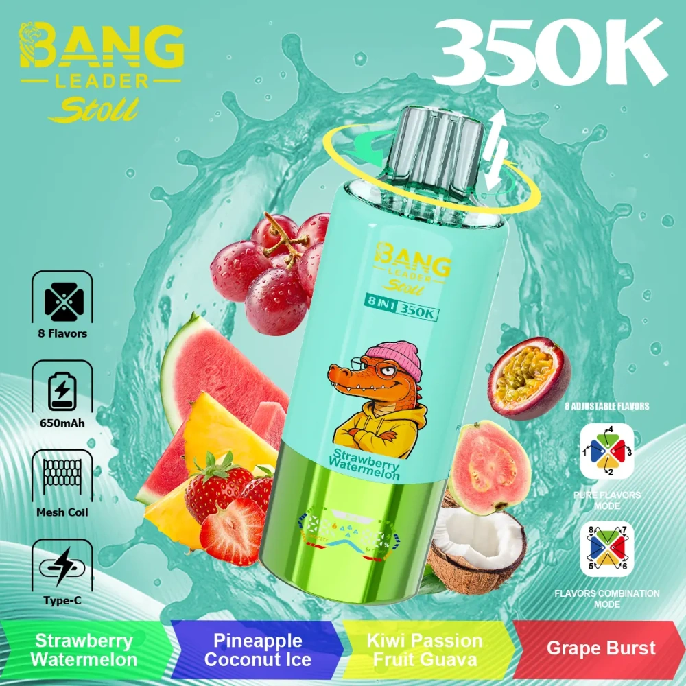 Bang Leader Stoll 350K disposable vape | 8 in 1 Flavors 350000 Puffs