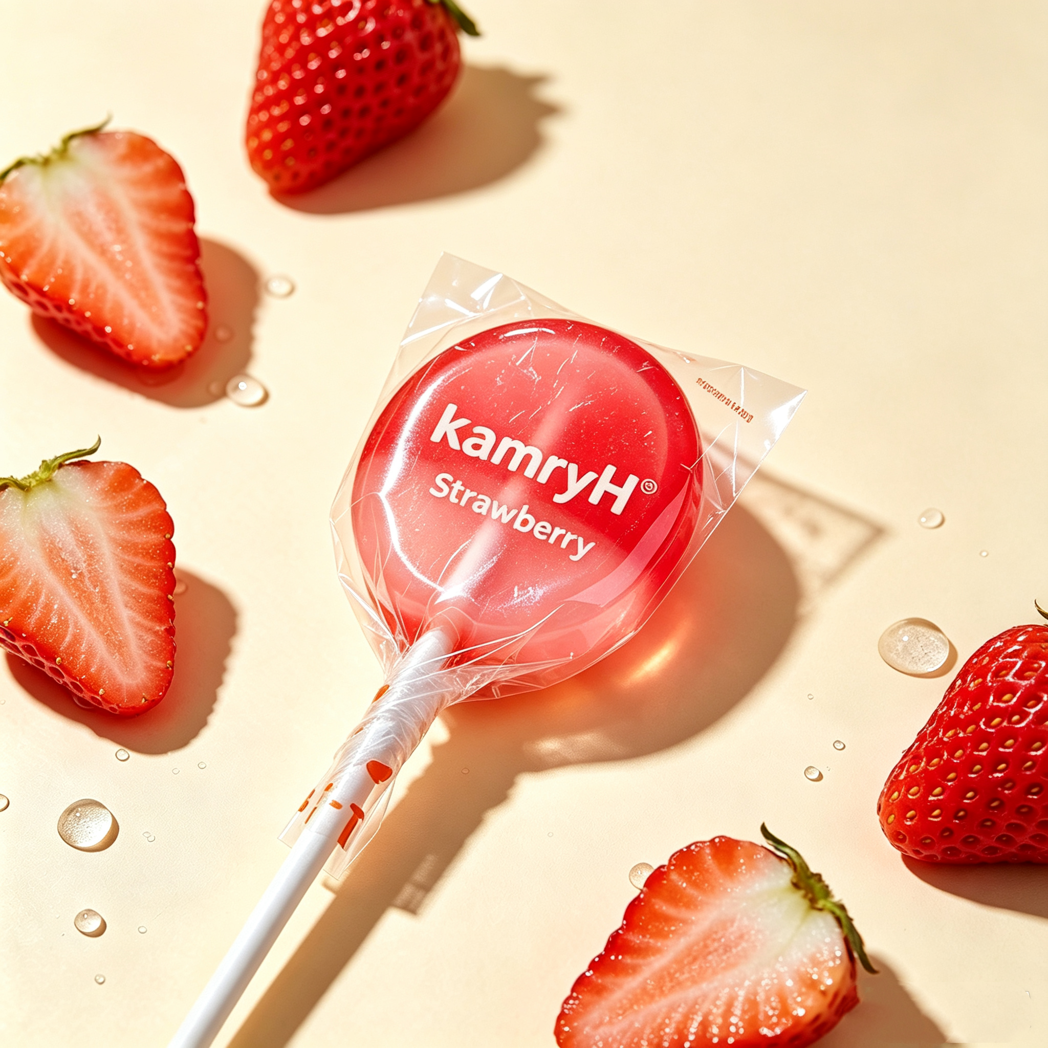 kamryH Fruit Lollipops, Assorted 6 Fruit Flavors Hard Candy, 10‑Pieces Per Box, Individually Wrapped Lollipop Sweets