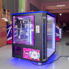 AMA Cube Square Claw Crane Machine Coin Operated Games Shape Transparent Doll Toy Prize Vending Machine For Shopping Mall,AMA Amusement