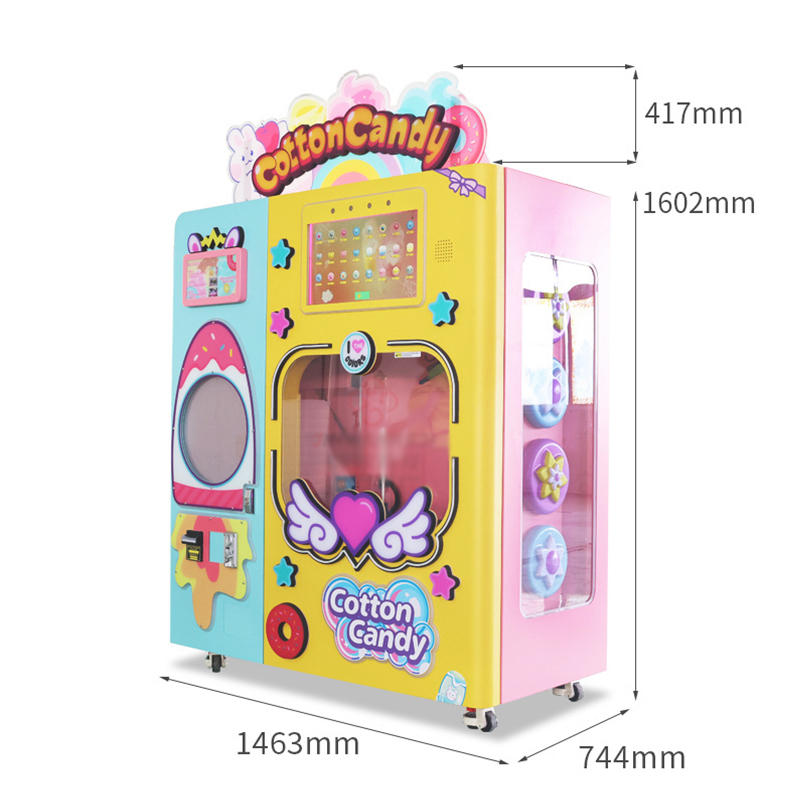 AMA New Design Exchange System 4 Sugar Cans Snack Full Automatic Coin Operated Portable Cotton Candy Vending Machine for kids,AMA Amusement