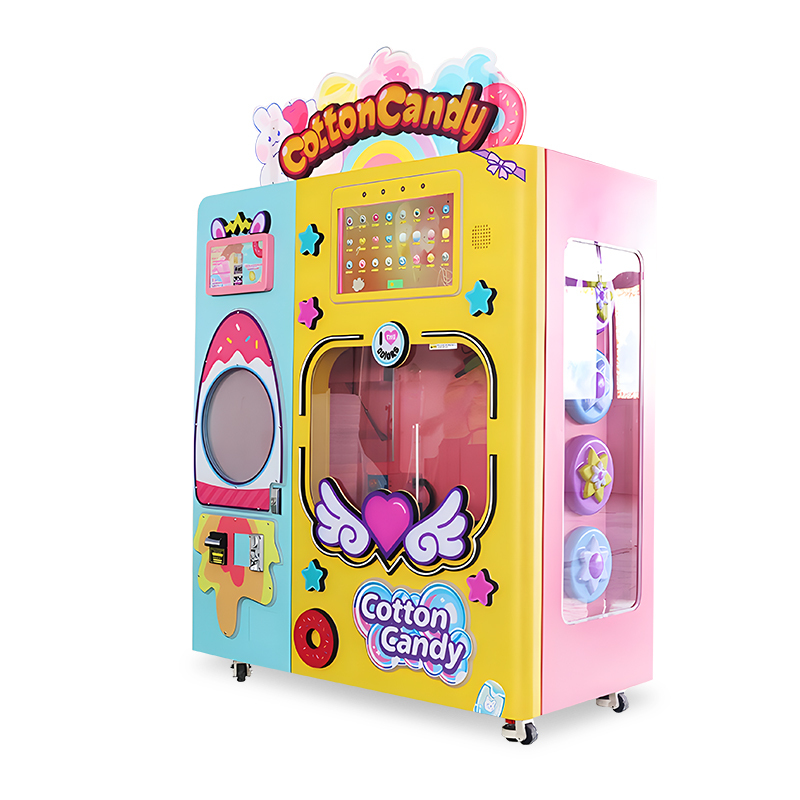 AMA New Design Exchange System 4 Sugar Cans Snack Full Automatic Coin Operated Portable Cotton Candy Vending Machine for kids,AMA Amusement