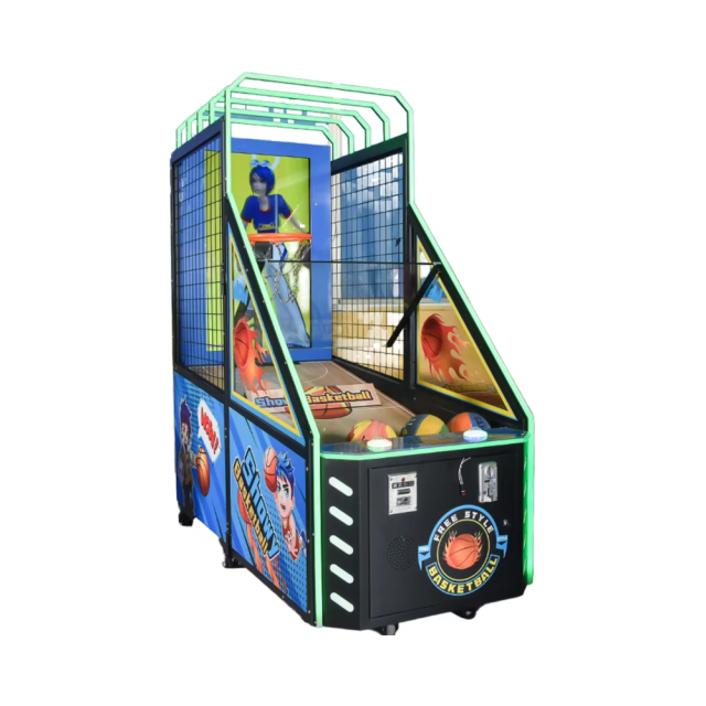 Right side of kids’ basketball arcade machine