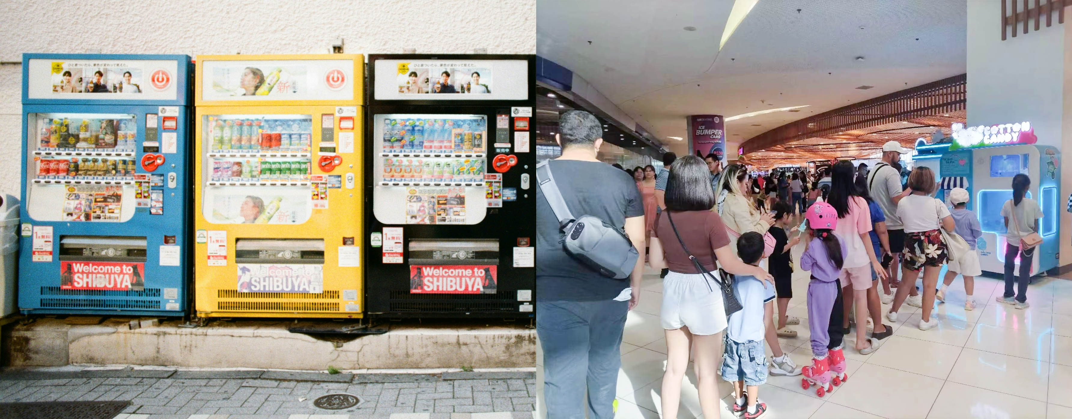 vending machine installed in shopping center corner
