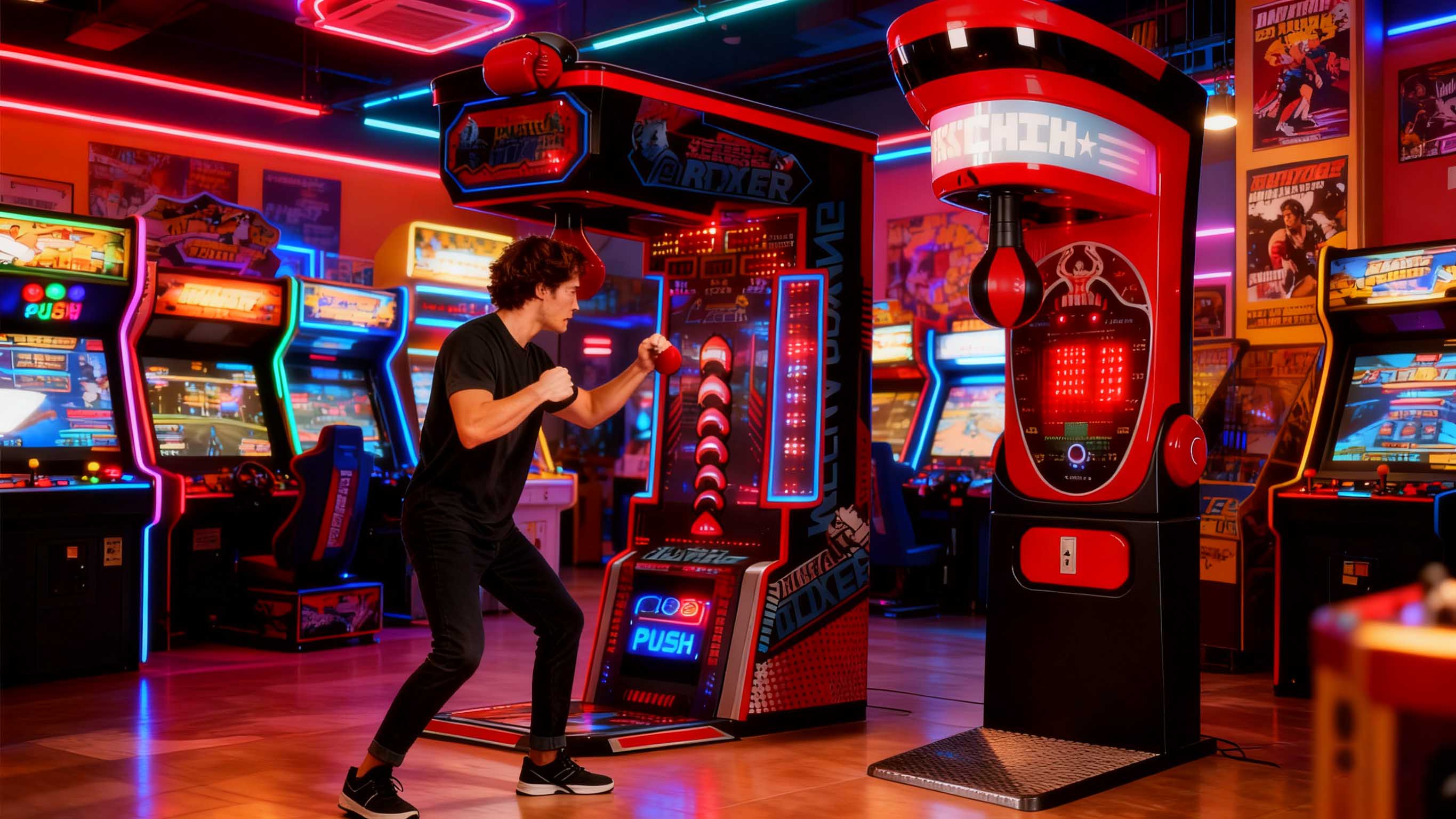 Boxing arcade machine with LED display and ticket dispenser &ndash; boxing machine price guide 2025