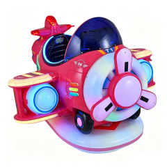 TD 01 commercial airplane kiddie ride machine with MP5 screen full view white background
