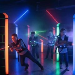 Turnkey commercial laser tag arena setup and tactical equipment for FEC