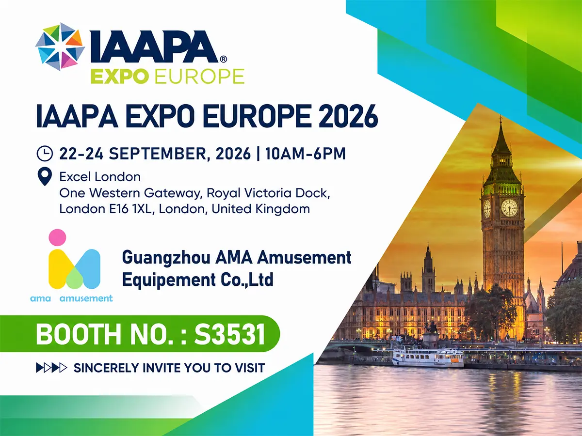 IAAPA Expo Europe 2026, AMA Amusement (Booth S3531) at ExCeL London.