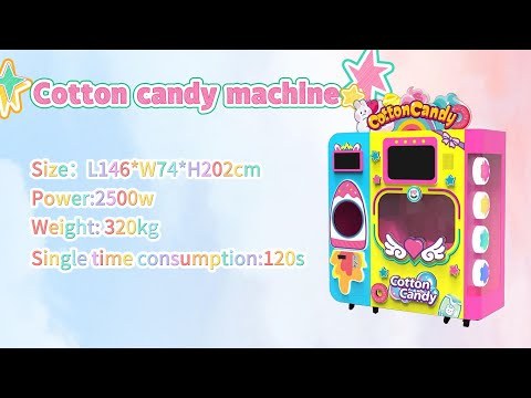 AMA New Design Exchange System 4 Sugar Cans Snack Full Automatic Coin Operated Portable Cotton Candy Vending Machine for kids Ama Arcade