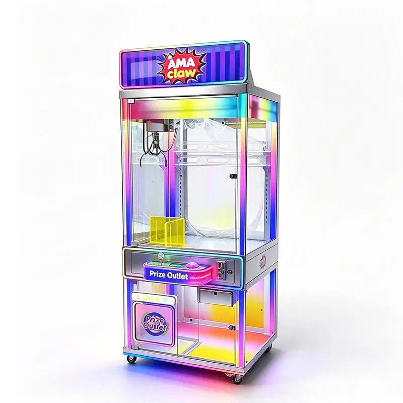LED claw machine with rainbow lighting