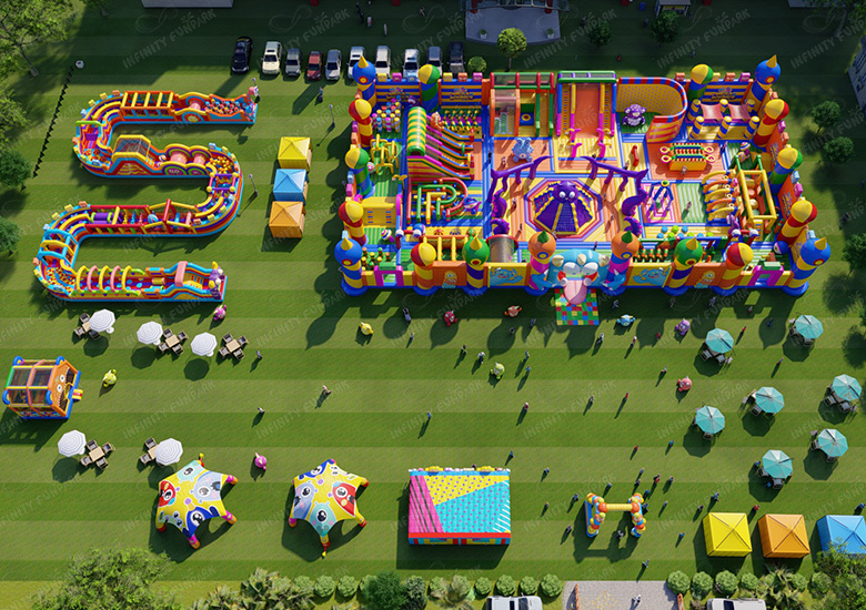 Giant Outdoor Inflatable Theme Park by Infinity Funpark