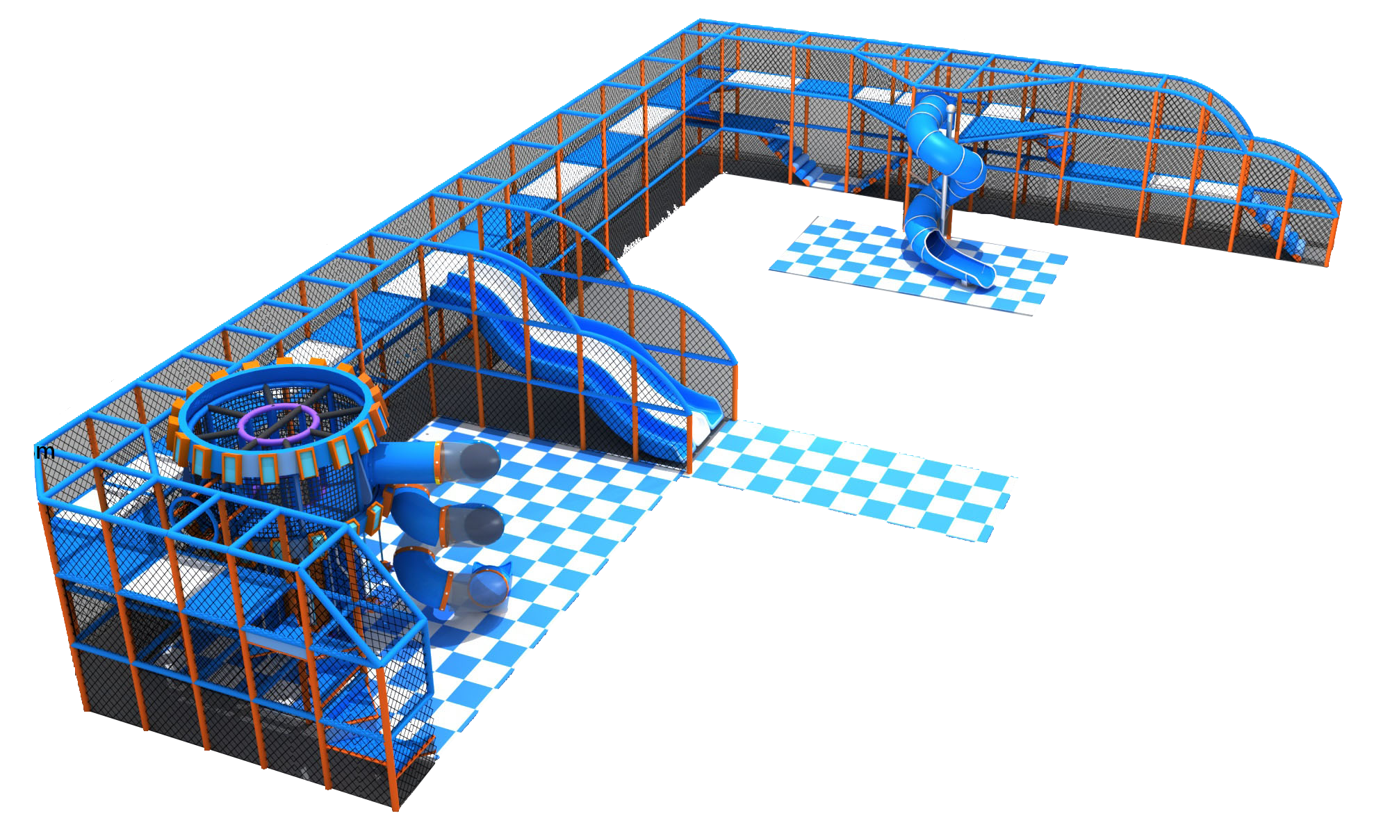 Indoor Playground - Multi-level integrated steel-frame soft play playground
