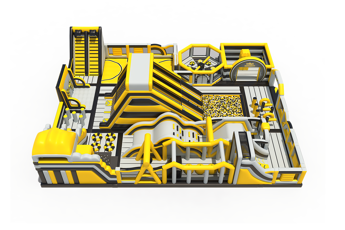 Traditional standard inflatable park with basic jumping setup