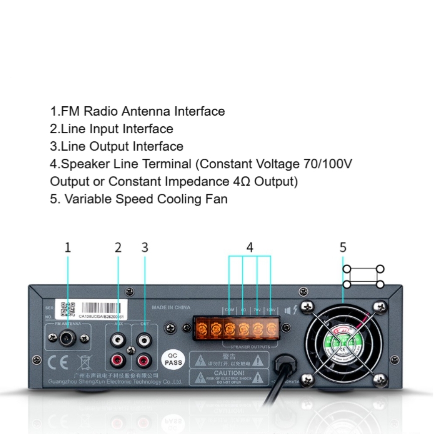 CTRLPA CA148U 120W Digital Multimedia Broadcasting MP3 Radio Audio Amplifier Integrated Amplifier