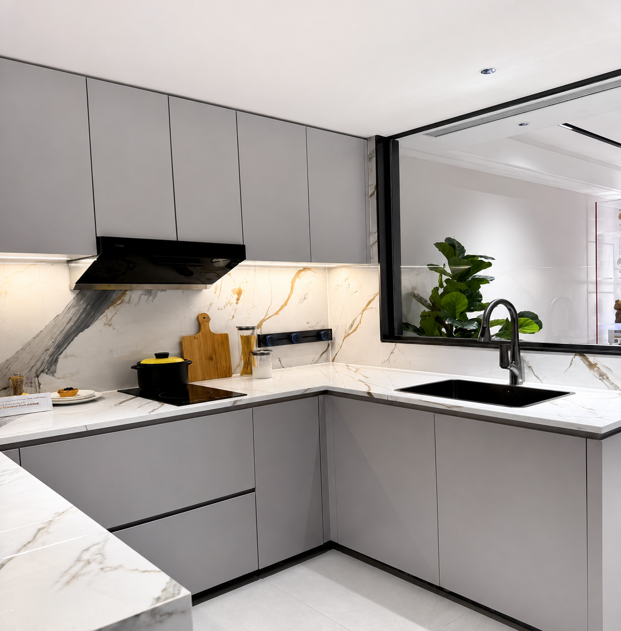Cambodia Amethyst One interior project with kitchen cabinetry, bathroom vanity, and storage solutions