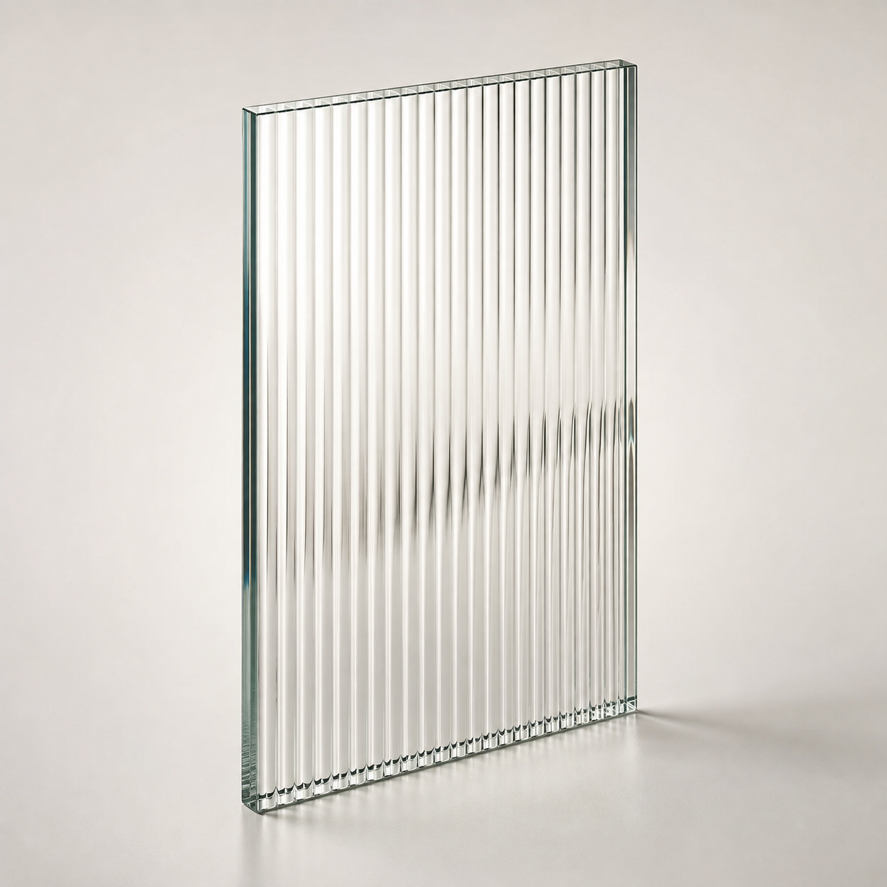 Fluted glass cabinet front option