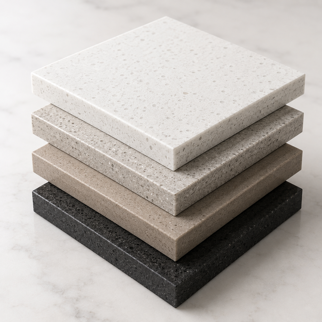 Quartz countertop material sample