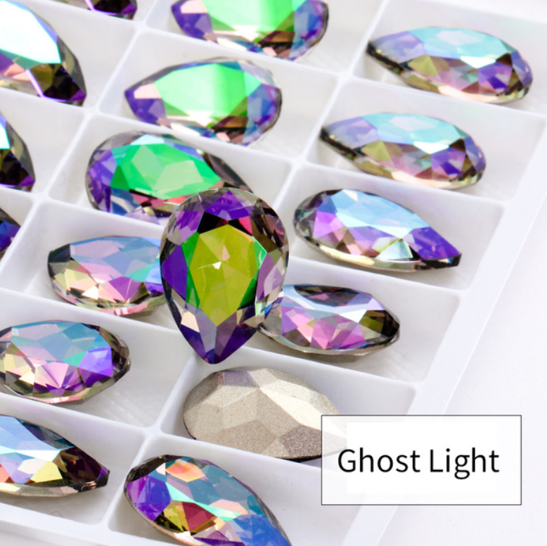 Ghost Light Teardrop Pointback Rhinestone
