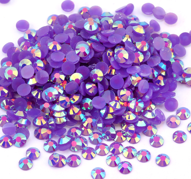 Dark Purple AB Jelly Resin Flatback Rhinestoens