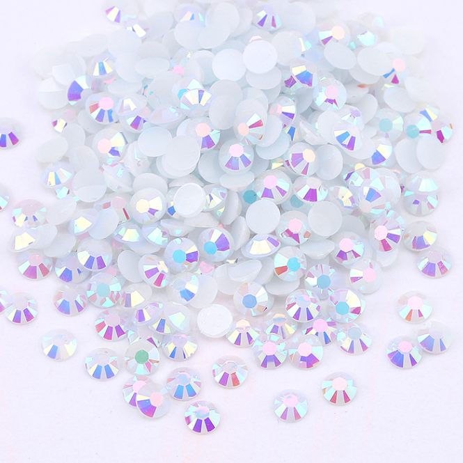 White AB Jelly Resin Flatback Rhinestoens