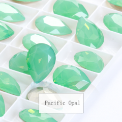 Pacific Opal Teardrop Pointback Rhinestone