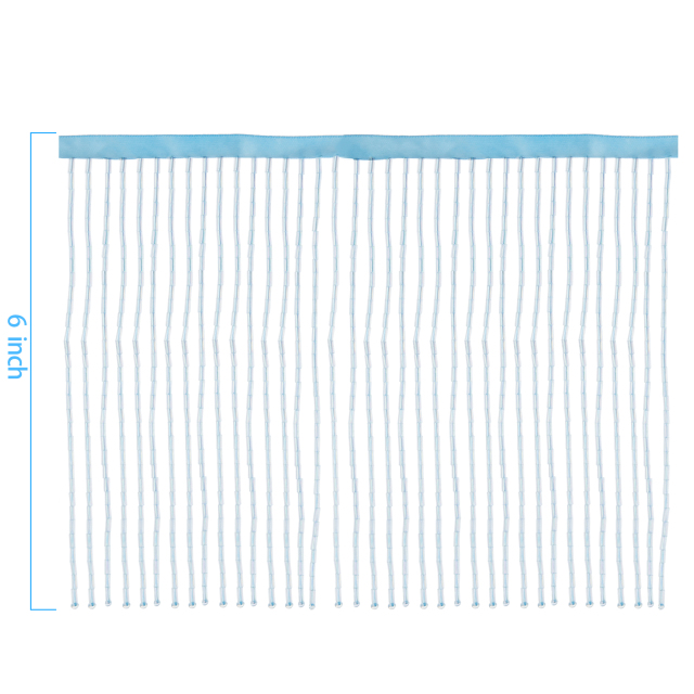 6 Inch 15cm Light Blue Beaded Fringe Trim
