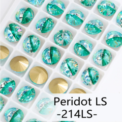 214LS# Peridot LS Rivoli Fancy Pointback Rhinestone