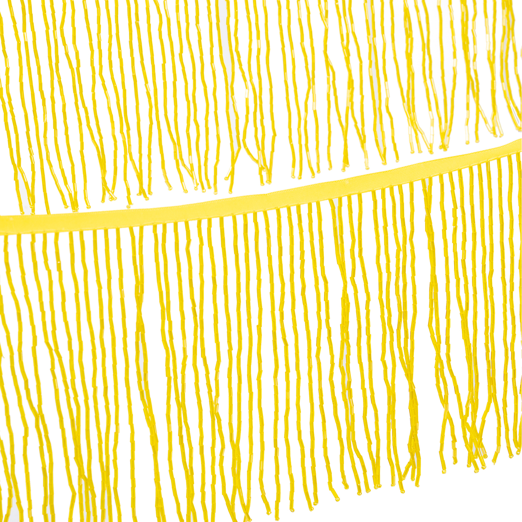 6 Inch 15cm Yellow Beaded Fringe Trim