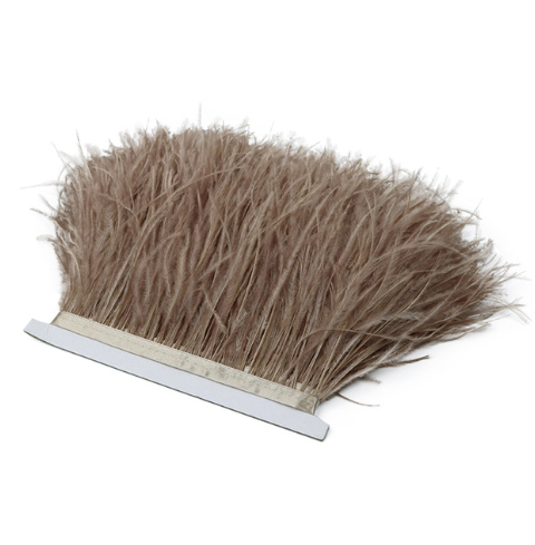 3-4 Inches Dark Gray Ostrich Feather Trim