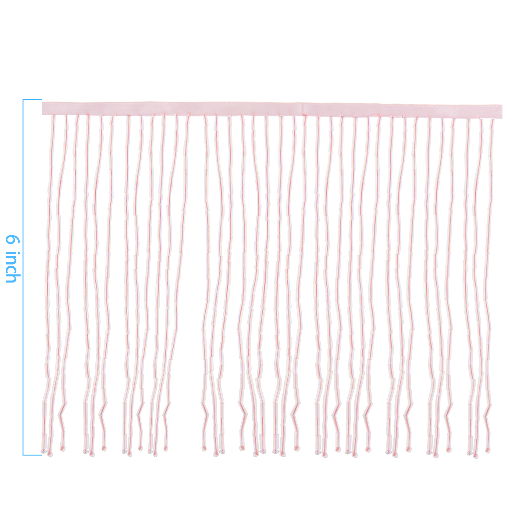 6 Inch 15cm Pink Beaded Fringe Trim