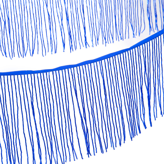 6 Inch 15cm Blue Beaded Fringe Trim