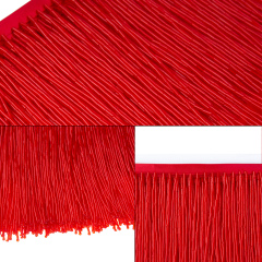 6 Inch 15cm Red Beaded Fringe Trim
