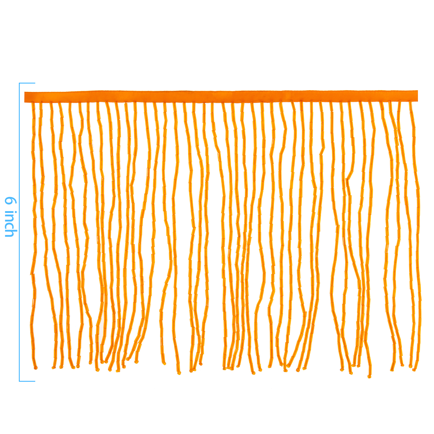 6 Inch 15cm Orange Beaded Fringe Trim