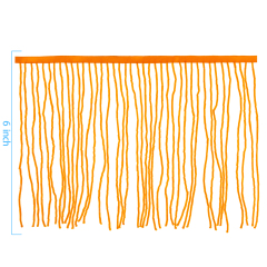 6 Inch 15cm Orange Beaded Fringe Trim
