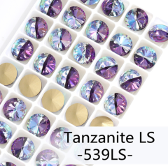 539LS# Tanzanite LS Rivoli Fancy Pointback Rhinestone