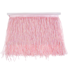 6 Inch 15cm Pink Beaded Fringe Trim